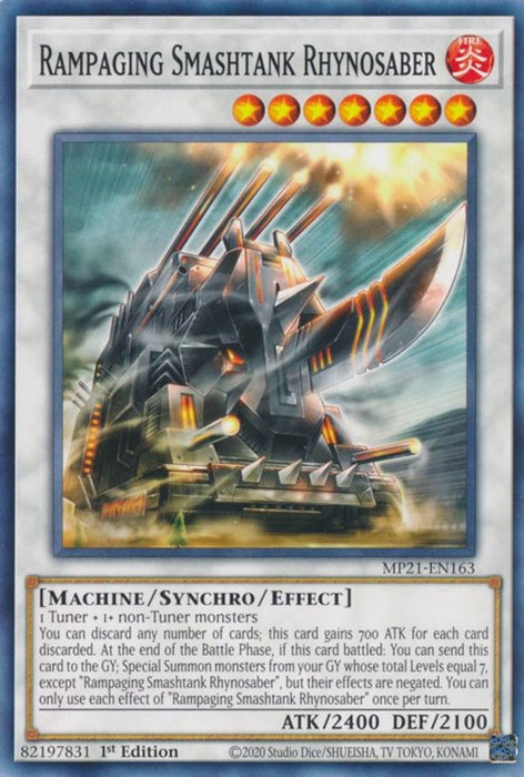 Rampaging Smashtank Rhynosaber (#MP21-EN163) (2021 Tin of Ancient Battles) Near Mint 1st Edition