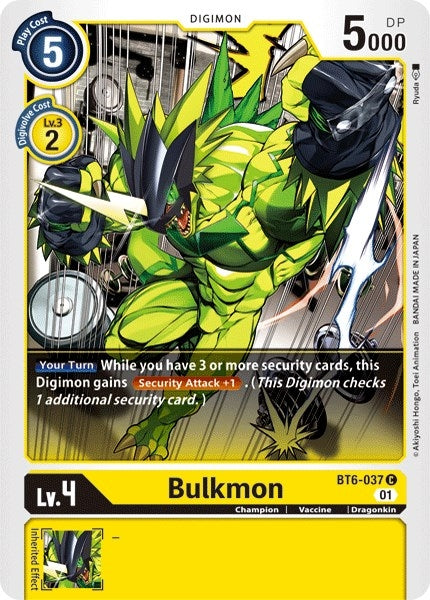 Image for Bulkmon (BT6-037 C) - Digimon Card Game