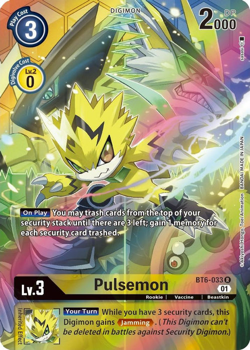Pulsemon (Alternate Art) (#BT6-033 R) (Double Diamond) Near Mint Foil