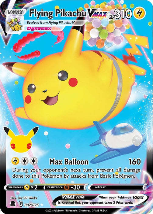 Flying Pikachu VMAX (#007/025) (Celebrations) Near Mint Holofoil
