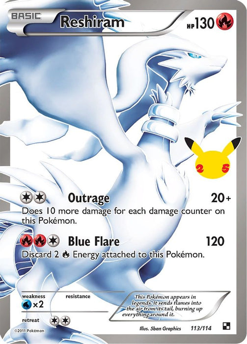 Reshiram (#113/114) (Celebrations: Classic Collection) Near Mint Holofoil