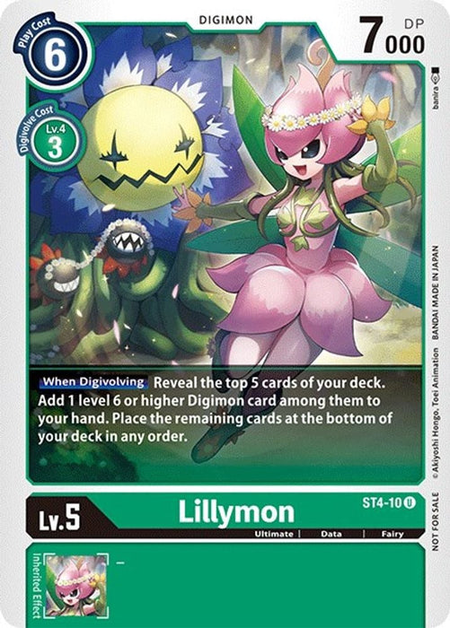 Lillymon (Official Tournament Pack Vol.3) (#ST4-10 U) (Starter Deck 04: Giga Green) Near Mint