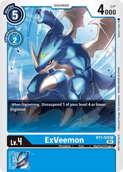 ExVeemon Winner Pack Double Diamond (#BT3-025 R) (Release Special Booster 1.0)