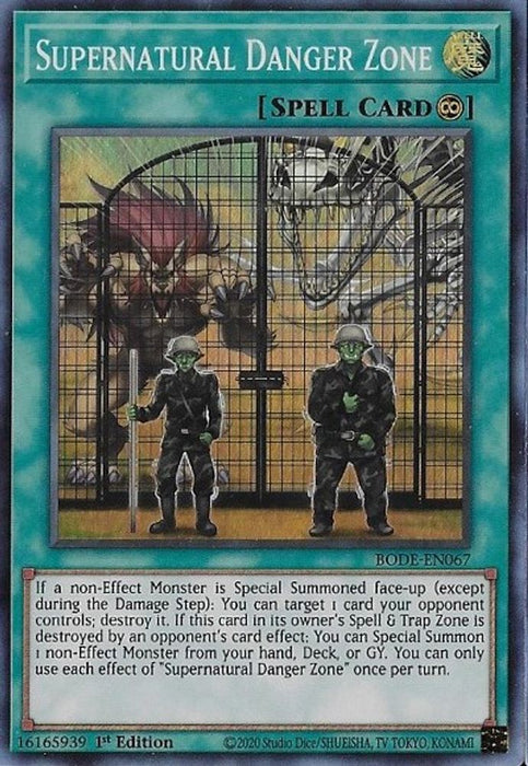 Supernatural Danger Zone (#BODE-EN067) (Burst of Destiny) Near Mint 1st Edition