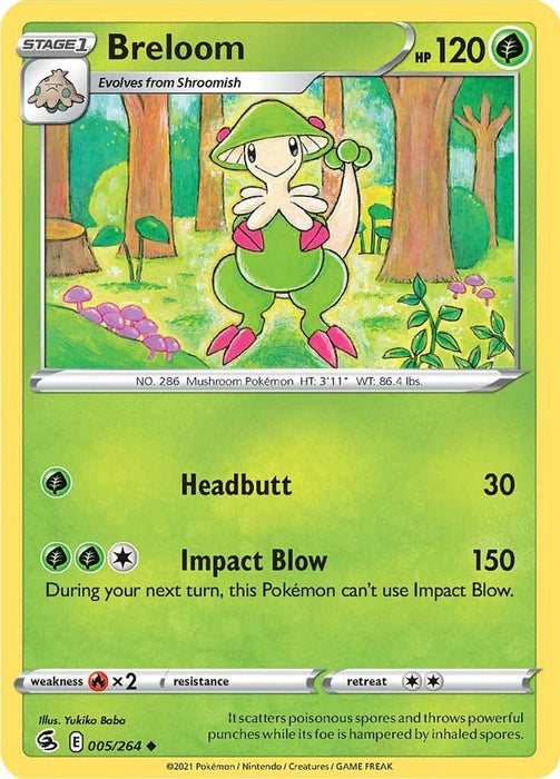 Breloom (#005/264) (SWSH08: Fusion Strike) Near Mint Reverse Holofoil