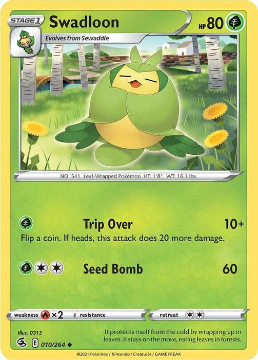 Swadloon (#010/264) (SWSH08: Fusion Strike) Near Mint Reverse Holofoil