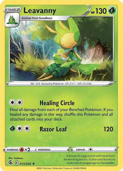 Leavanny (#011/264) (SWSH08: Fusion Strike) Near Mint Reverse Holofoil