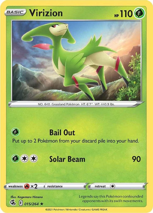 Virizion (#015/264) (SWSH08: Fusion Strike) Near Mint Reverse Holofoil