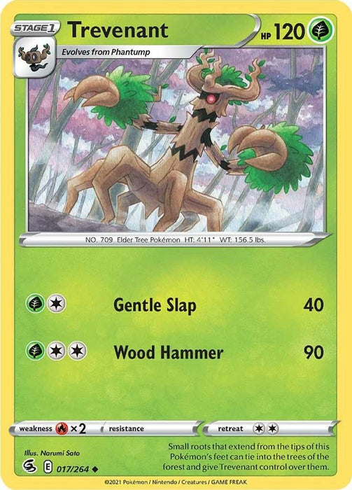 Trevenant (#017/264) (SWSH08: Fusion Strike) Near Mint Reverse Holofoil