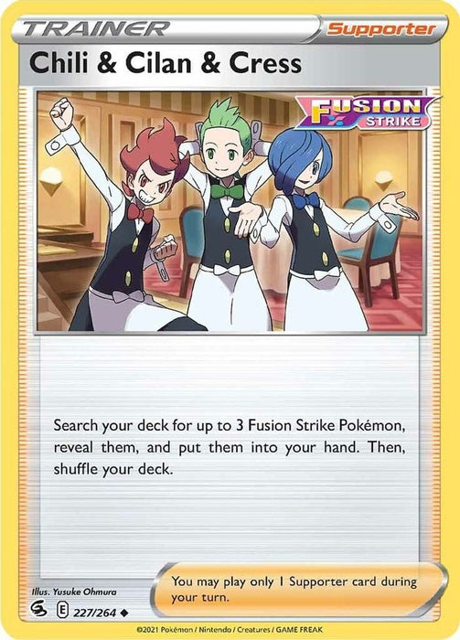 Chili and Cilan and Cress (#227/264) (SWSH08: Fusion Strike)