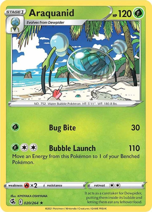 Araquanid (#020/264) (SWSH08: Fusion Strike) Near Mint Reverse Holofoil