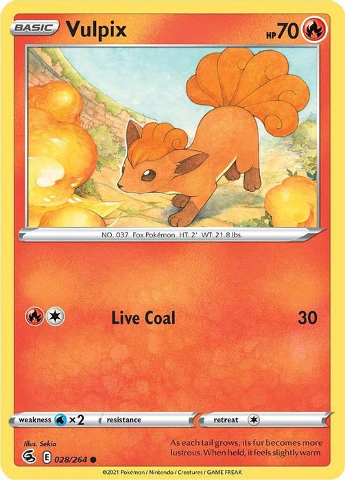 Vulpix (28) (#028/264) (SWSH08: Fusion Strike) Near Mint Reverse Holofoil