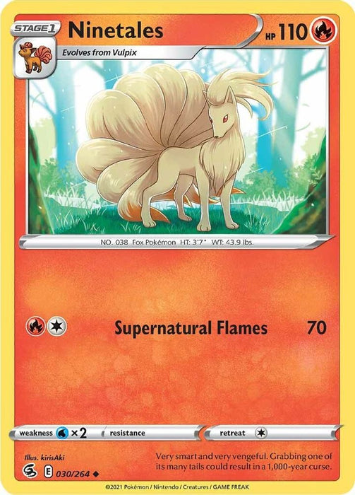 Ninetales (30) (#030/264) (SWSH08: Fusion Strike) Near Mint Reverse Holofoil