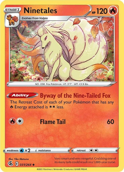 Ninetales (31) (#031/264) (SWSH08: Fusion Strike) Near Mint Reverse Holofoil