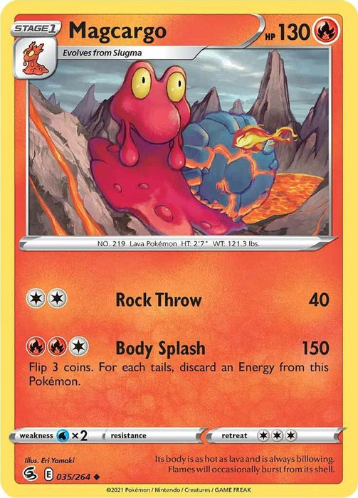 Magcargo (#035/264) (SWSH08: Fusion Strike) Near Mint Reverse Holofoil