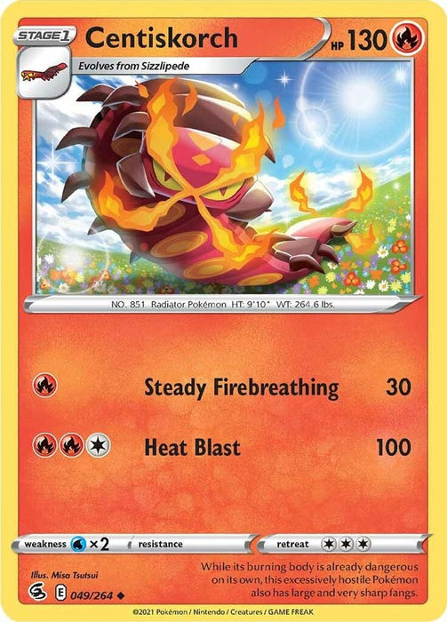 Centiskorch (49) (#049/264) (SWSH08: Fusion Strike) Near Mint Reverse Holofoil