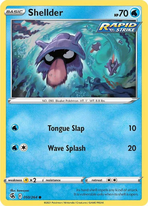 Shellder (#050/264) (SWSH08: Fusion Strike) Near Mint Reverse Holofoil