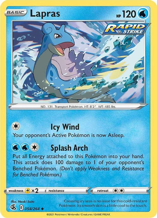 Lapras (#054/264) (SWSH08: Fusion Strike) Near Mint Reverse Holofoil
