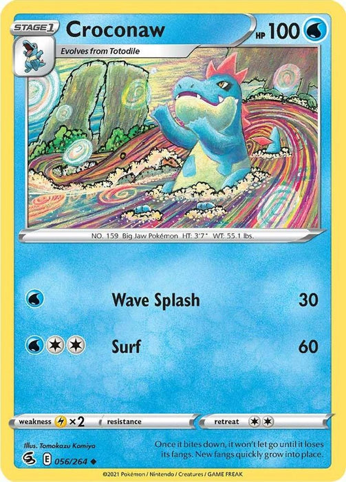Croconaw (#056/264) (SWSH08: Fusion Strike) Near Mint Reverse Holofoil