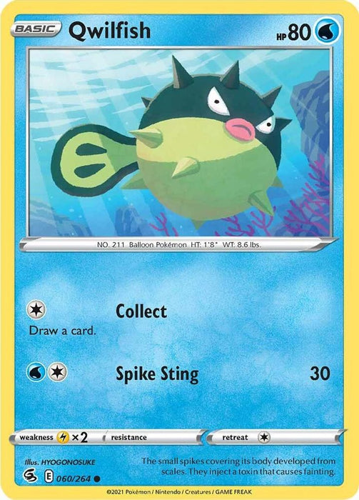 Qwilfish (#060/264) (SWSH08: Fusion Strike) Near Mint Reverse Holofoil