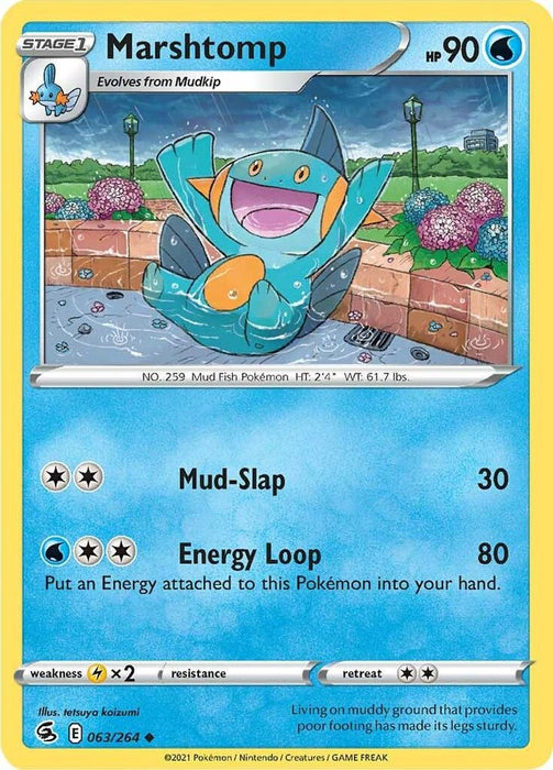 Marshtomp (#063/264) (SWSH08: Fusion Strike) Near Mint Reverse Holofoil