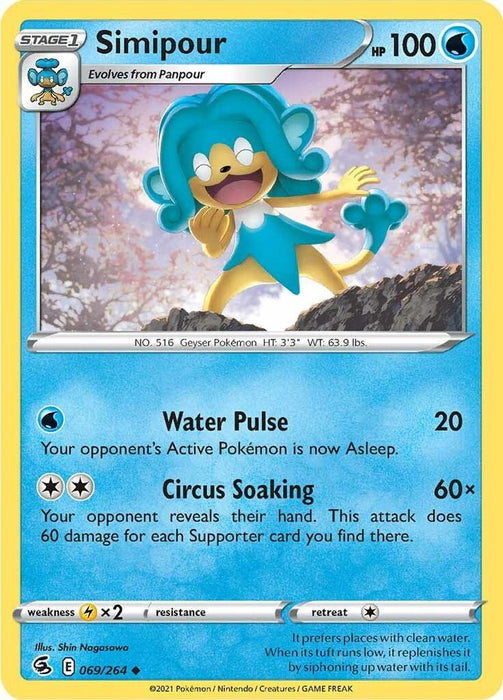Simipour (#069/264) (SWSH08: Fusion Strike) Near Mint Reverse Holofoil