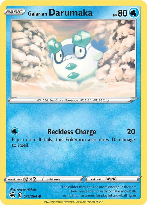 Galarian Darumaka (#071/264) (SWSH08: Fusion Strike) Near Mint Reverse Holofoil