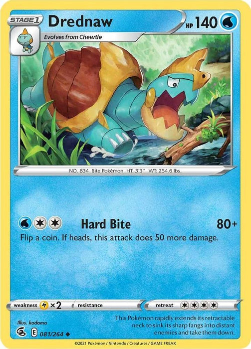 Drednaw (#081/264) (SWSH08: Fusion Strike) Near Mint Reverse Holofoil