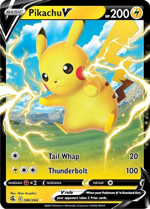 Pikachu V (#086/264) (SWSH08: Fusion Strike) Near Mint Holofoil