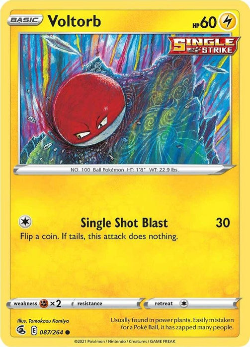 Voltorb (#087/264) (SWSH08: Fusion Strike) Near Mint Reverse Holofoil