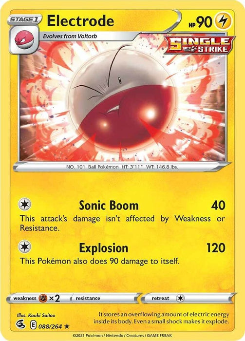 Electrode (#088/264) (SWSH08: Fusion Strike) Near Mint Reverse Holofoil