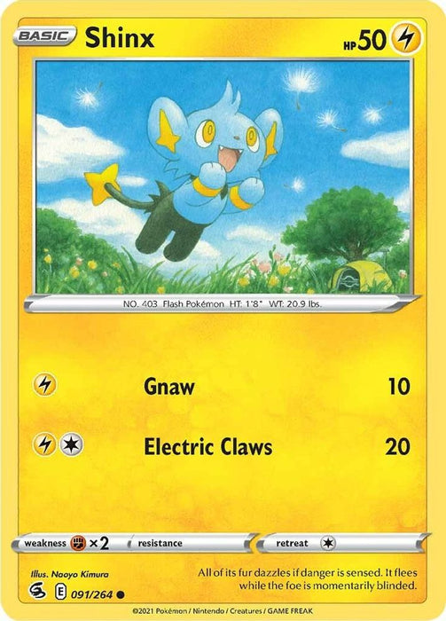 Shinx (#091/264) (SWSH08: Fusion Strike) Near Mint Reverse Holofoil