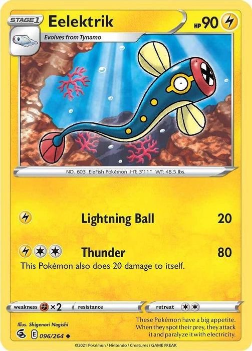 Eelektrik (#096/264) (SWSH08: Fusion Strike) Near Mint Reverse Holofoil