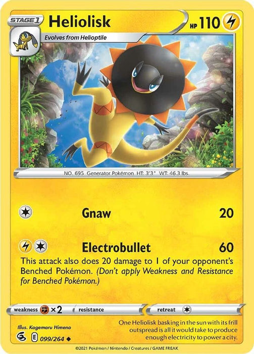 Heliolisk (#099/264) (SWSH08: Fusion Strike) Near Mint Reverse Holofoil