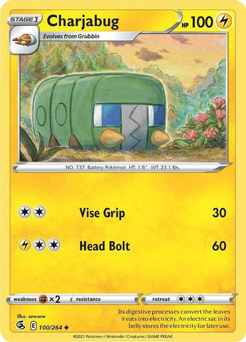 Charjabug (#100/264) (SWSH08: Fusion Strike) Near Mint Reverse Holofoil