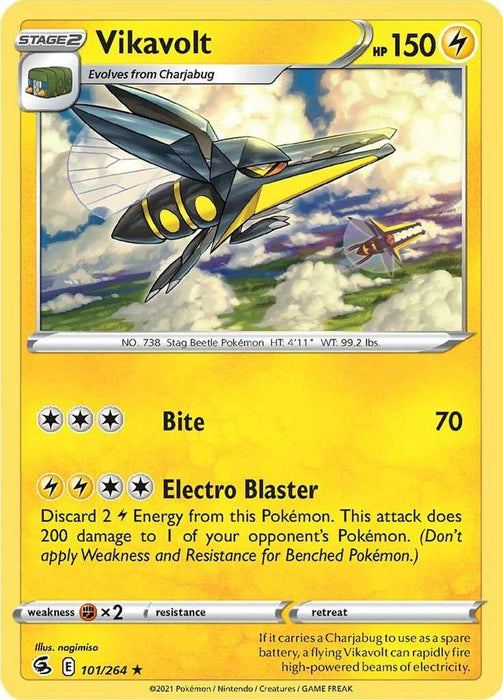 Vikavolt (#101/264) (SWSH08: Fusion Strike) Near Mint Reverse Holofoil