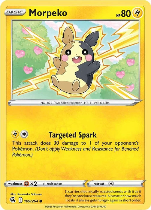 Morpeko (109) (#109/264) (SWSH08: Fusion Strike) Near Mint Reverse Holofoil