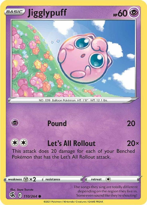 Jigglypuff (#110/264) (SWSH08: Fusion Strike) Near Mint Reverse Holofoil