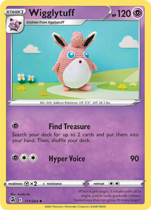 Wigglytuff (#111/264) (SWSH08: Fusion Strike) Near Mint Reverse Holofoil
