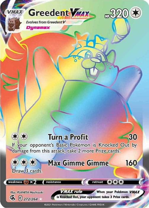 Greedent VMAX Secret (#272/264) (SWSH08: Fusion Strike)