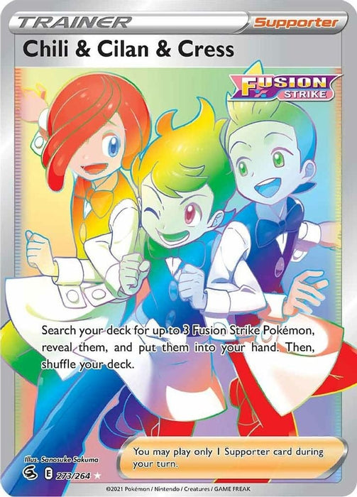 Chili and Cilan and Cress Secret (#273/264) (SWSH08: Fusion Strike)
