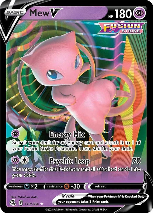 Mew V (#113/264) (SWSH08: Fusion Strike) Near Mint Holofoil