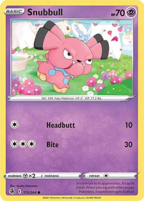 Snubbull (#115/264) (SWSH08: Fusion Strike) Near Mint Reverse Holofoil