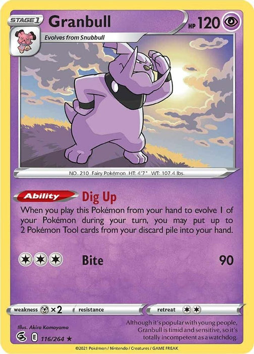Granbull (#116/264) (SWSH08: Fusion Strike) Near Mint Reverse Holofoil