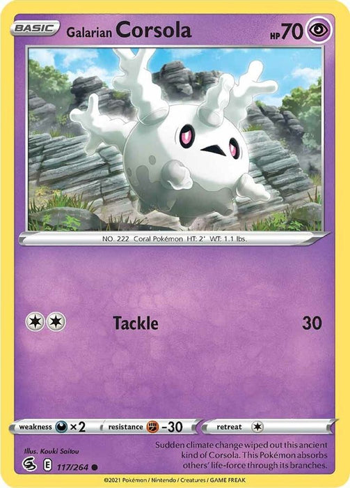 Galarian Corsola (#117/264) (SWSH08: Fusion Strike) Near Mint Reverse Holofoil