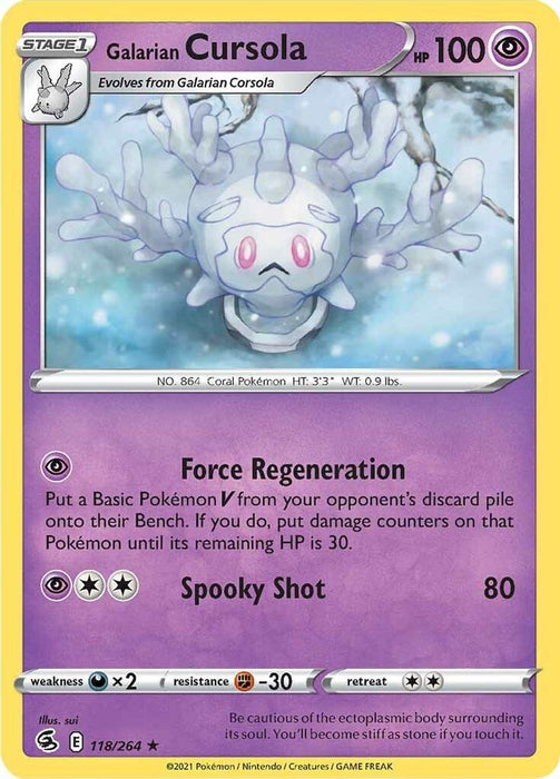 Galarian Cursola (#118/264) (SWSH08: Fusion Strike) Near Mint Reverse Holofoil