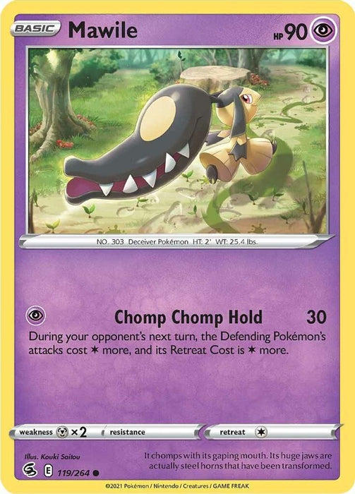 Mawile (#119/264) (SWSH08: Fusion Strike) Near Mint Reverse Holofoil