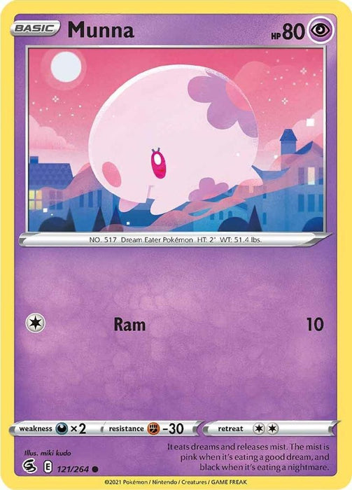 Munna (#121/264) (SWSH08: Fusion Strike) Near Mint Reverse Holofoil