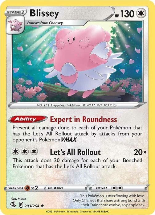 Blissey (#203/264) (SWSH08: Fusion Strike) Near Mint Reverse Holofoil