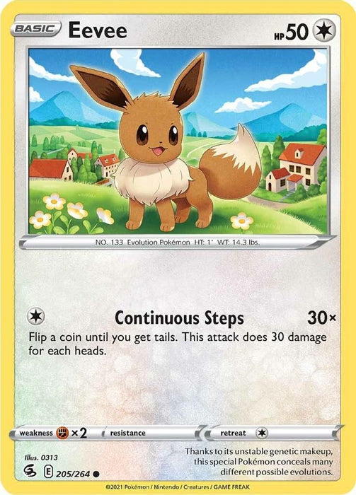 Eevee (#205/264) (SWSH08: Fusion Strike) Near Mint Reverse Holofoil